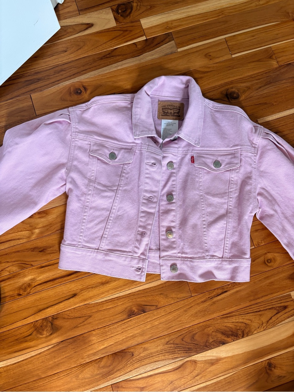 Levi's Light Pink Girls' Denim Jacket - Button-Front Crop